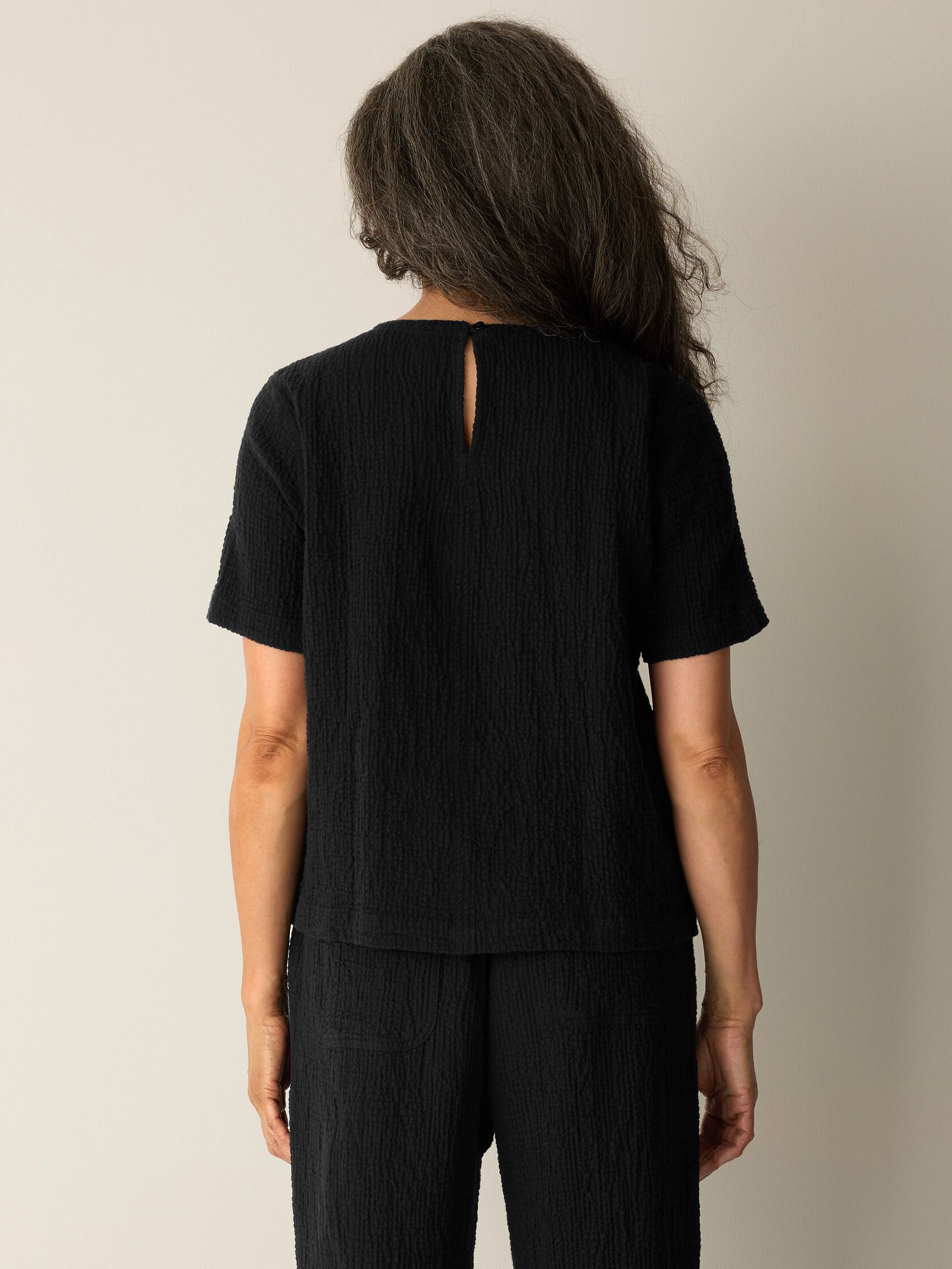 Organic Cotton Doubleweave Round Neck Top