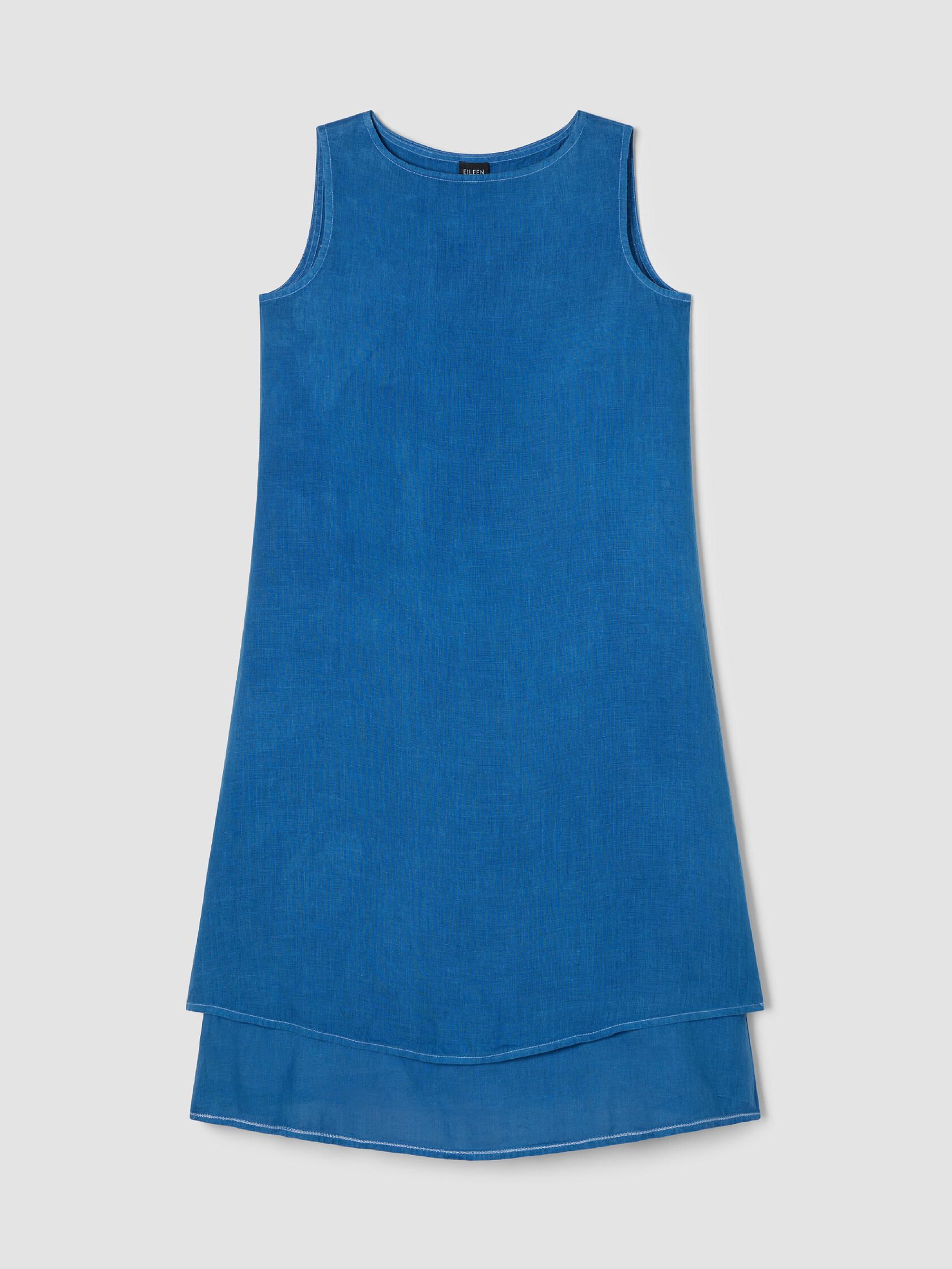 Renew Handkerchief Linen Double-Layer Dress, S