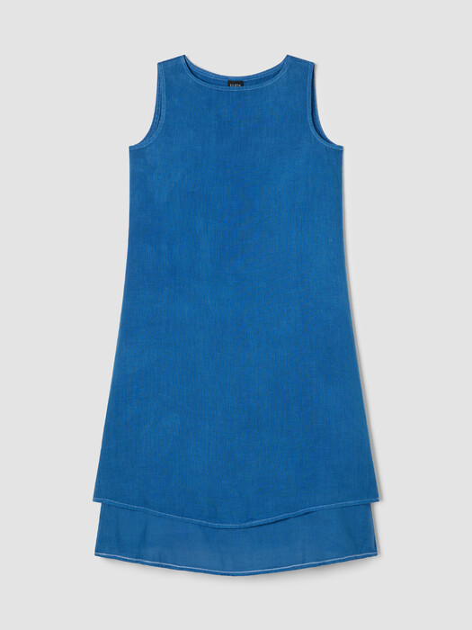 eileen fisher layering dress Eileen Fisher 100% Silk Layered Maxi Dress, Sleeveless, Blue, Size 3X