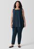Silk Georgette Crepe Ballet Neck Long Tank