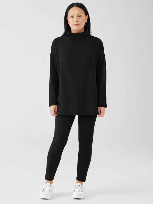 Cozy Brushed Terry Hug Funnel Neck Top