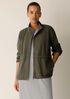 Slubby Organic Cotton Linen High Collar Jacket