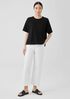 Organic Cotton Slubby Rib Knit Elbow-Sleeve Top