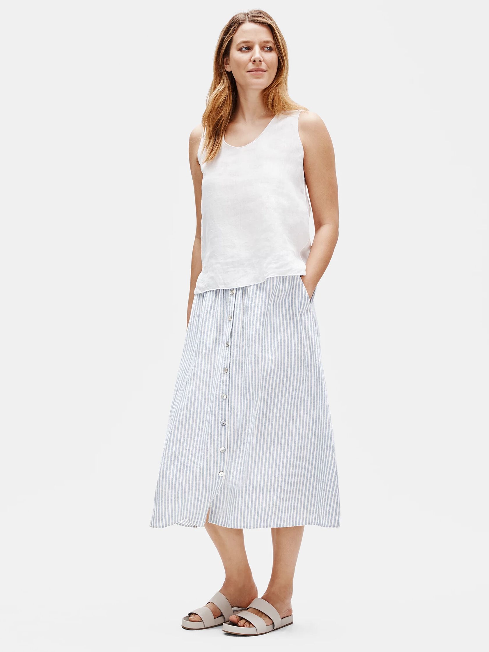 Hemp Organic Cotton Striped Skirt