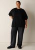 Cotton & Recycled Cashmere Crew Neck Long Top