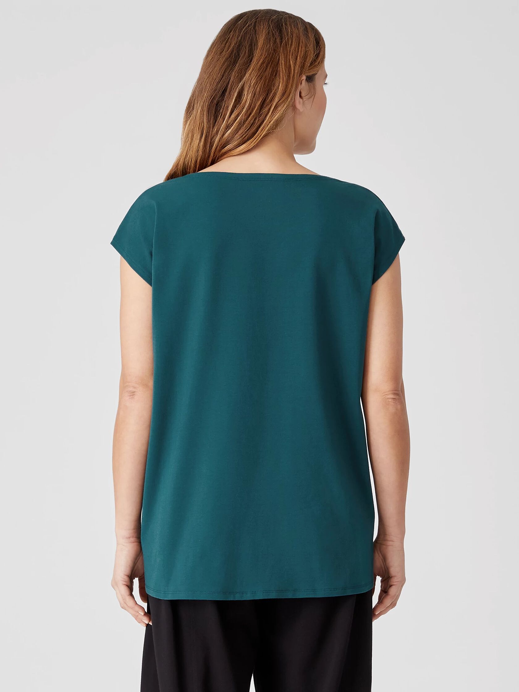 Traceable Organic Cotton Jersey Jewel Neck Top