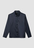 Stretch Silk Charmeuse Classic Collar Shirt