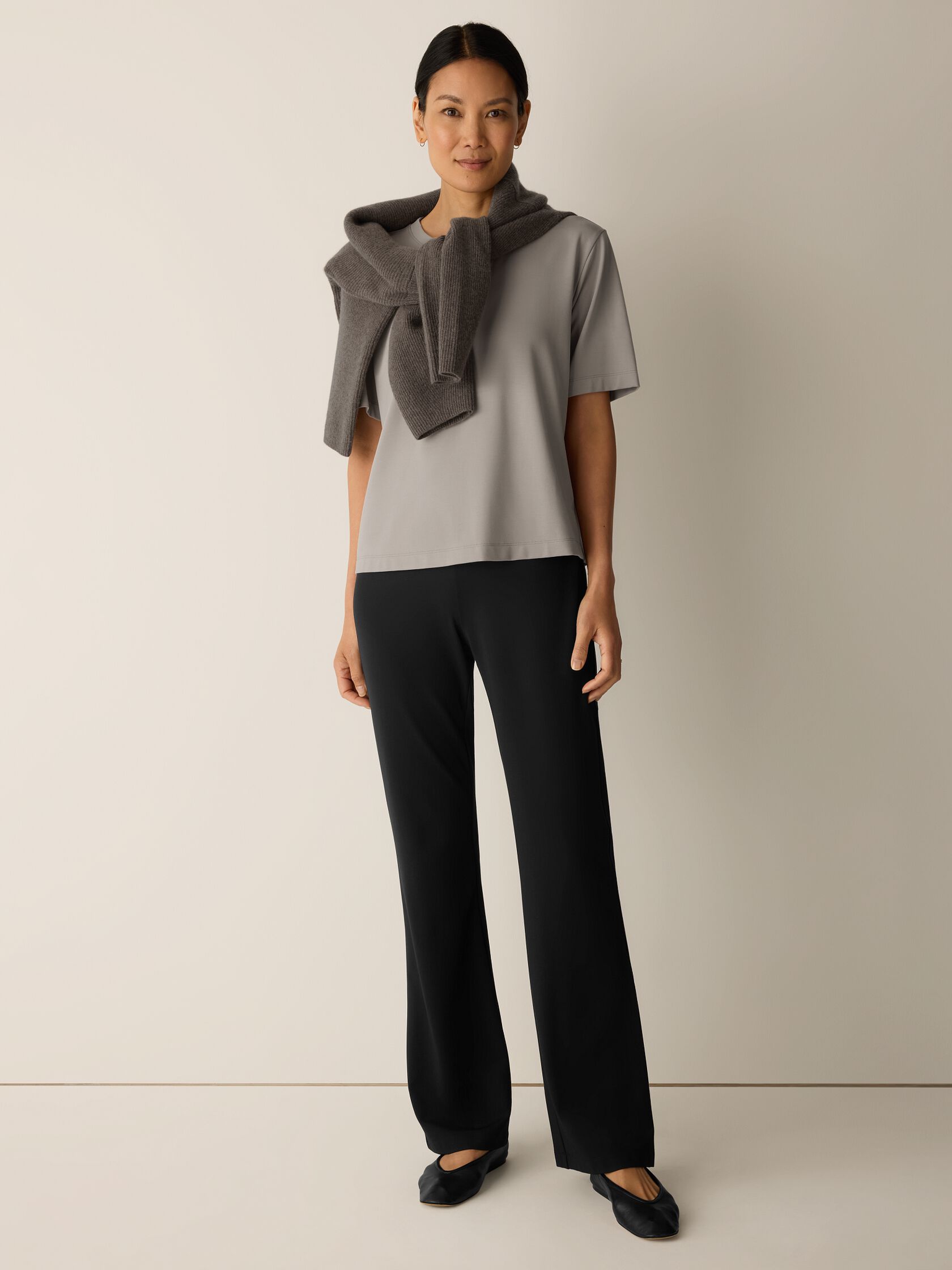 Extra-Fine Ponte Crew Neck Tee