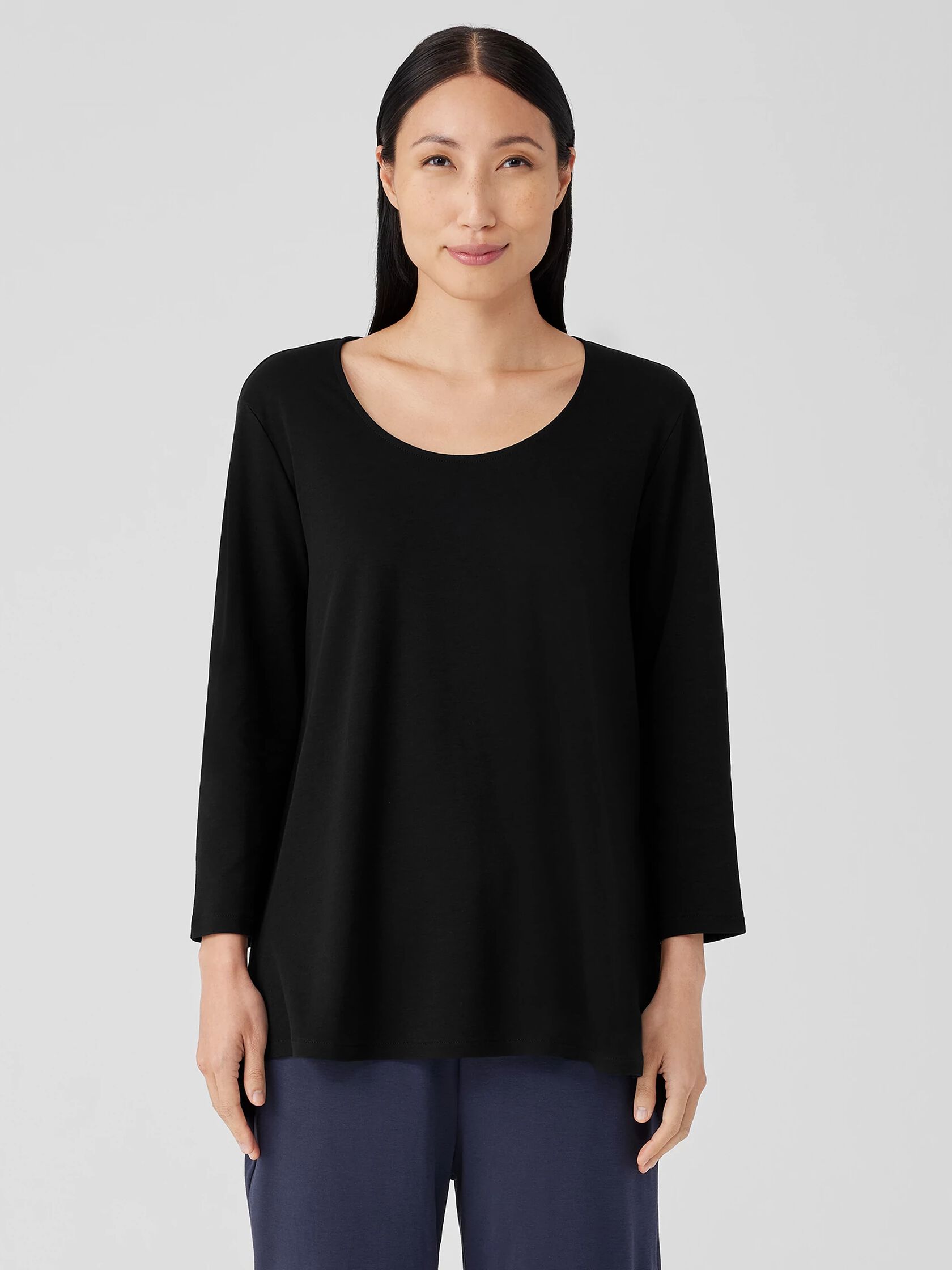 Organic Cotton Interlock U-Neck Sleep Top