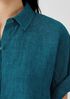 Washed Organic Linen Delave Short-Sleeve Shirt