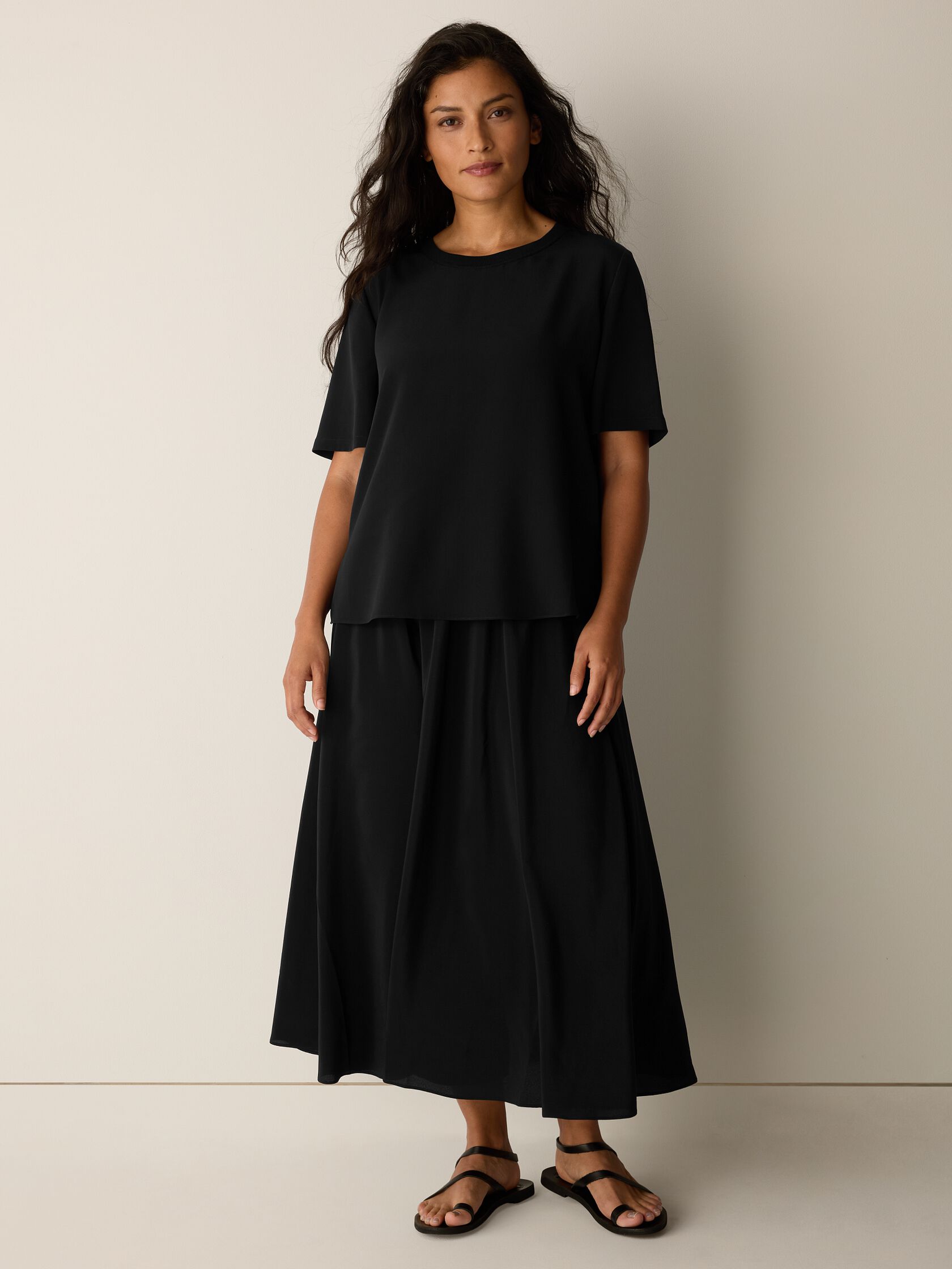 Silk Crepe de Chine Half-Circle Skirt