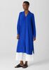 Silk Georgette Crepe Notch Collar Shirtdress