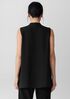 Silk Georgette Crepe Sleeveless Shirt