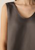 Silk Twill Curved V-Neck Tank