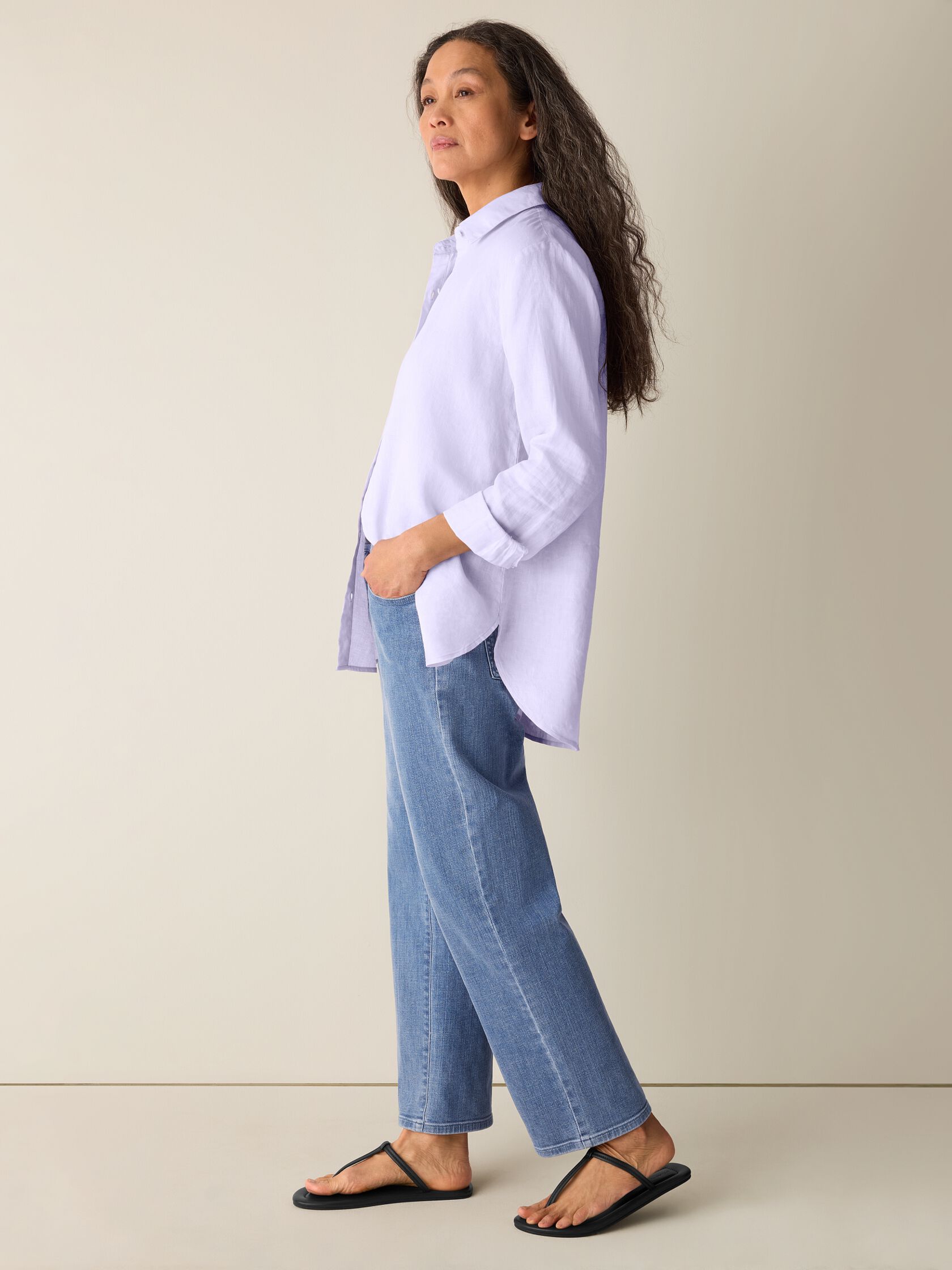 Organic Handkerchief Linen Classic Collar Shirt