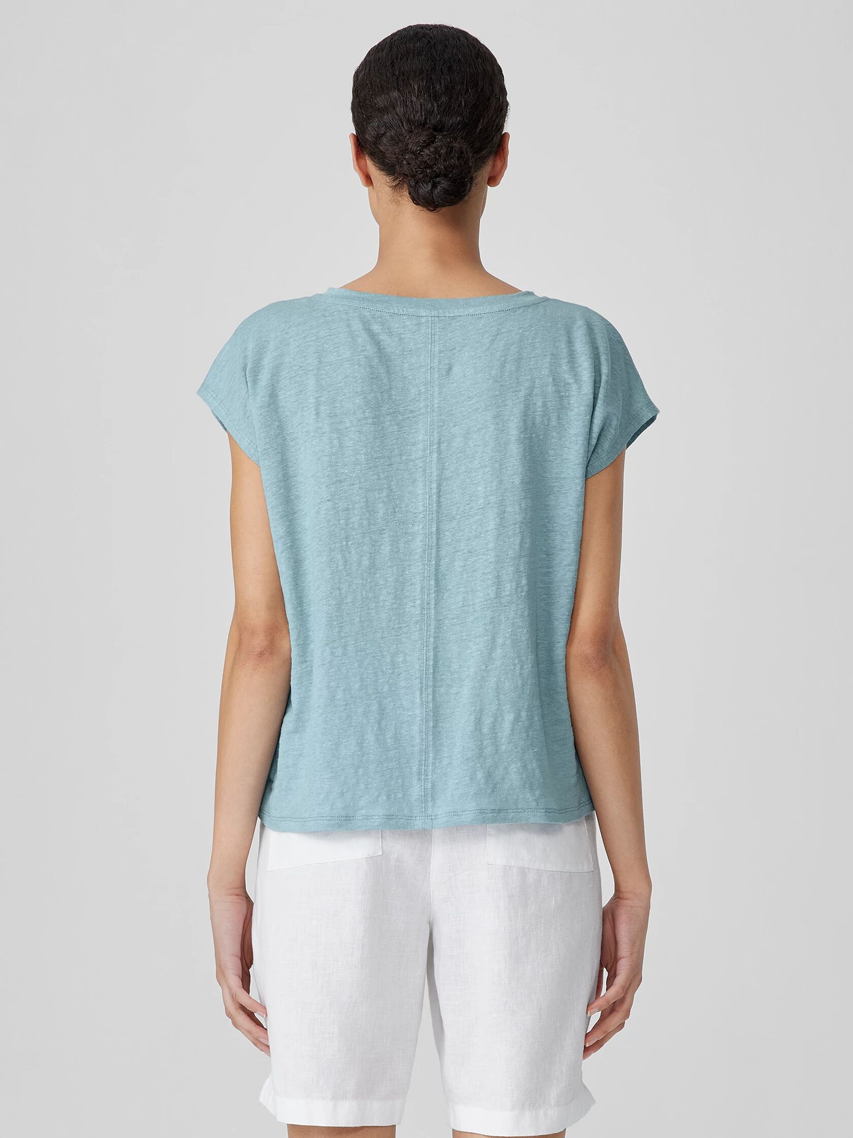 Organic Linen Jersey V-Neck Tee