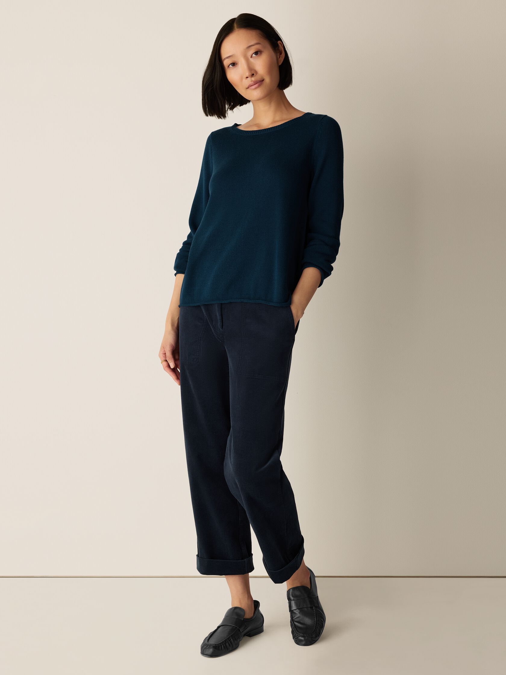 Peruvian Cotton Blend Bateau Neck Top