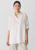 Puckered Organic Linen Stripe Classic Collar Shirt