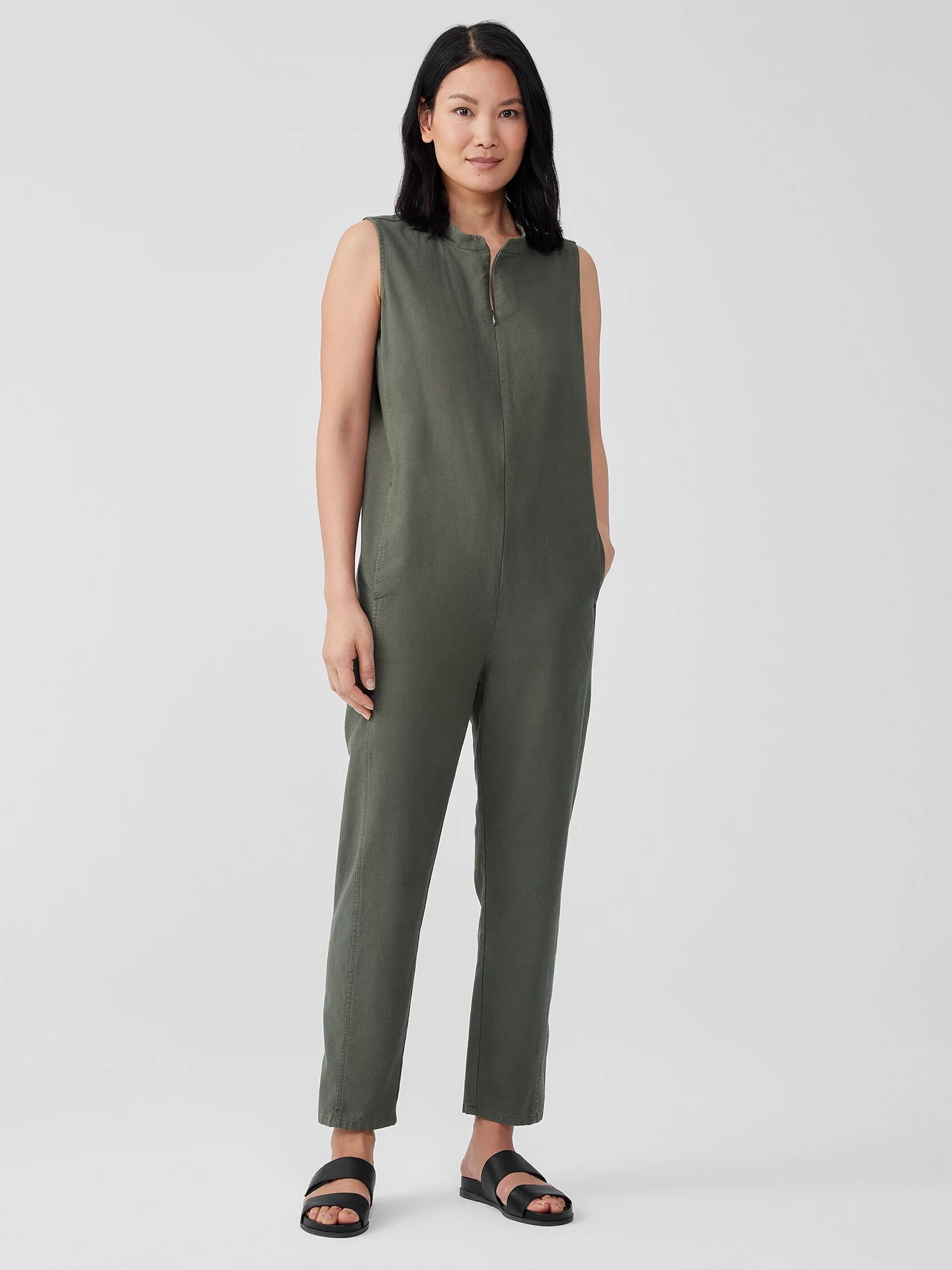 Cotton Hemp Stretch Jumpsuit