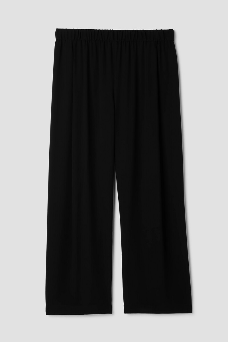 Silk Georgette Crepe Pleated Straight Pant Silk Georgette Crepe Pleated Straight Pant