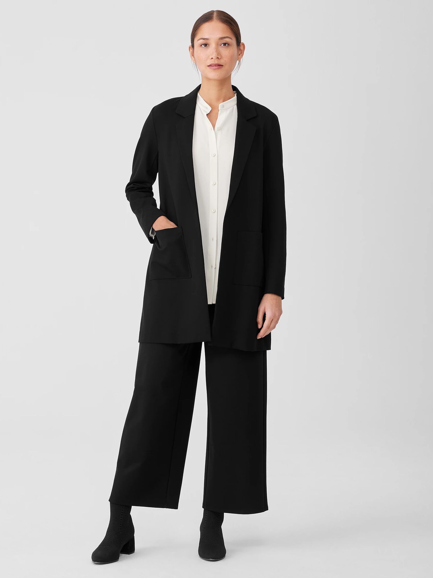 Washable Flex Ponte Long Blazer