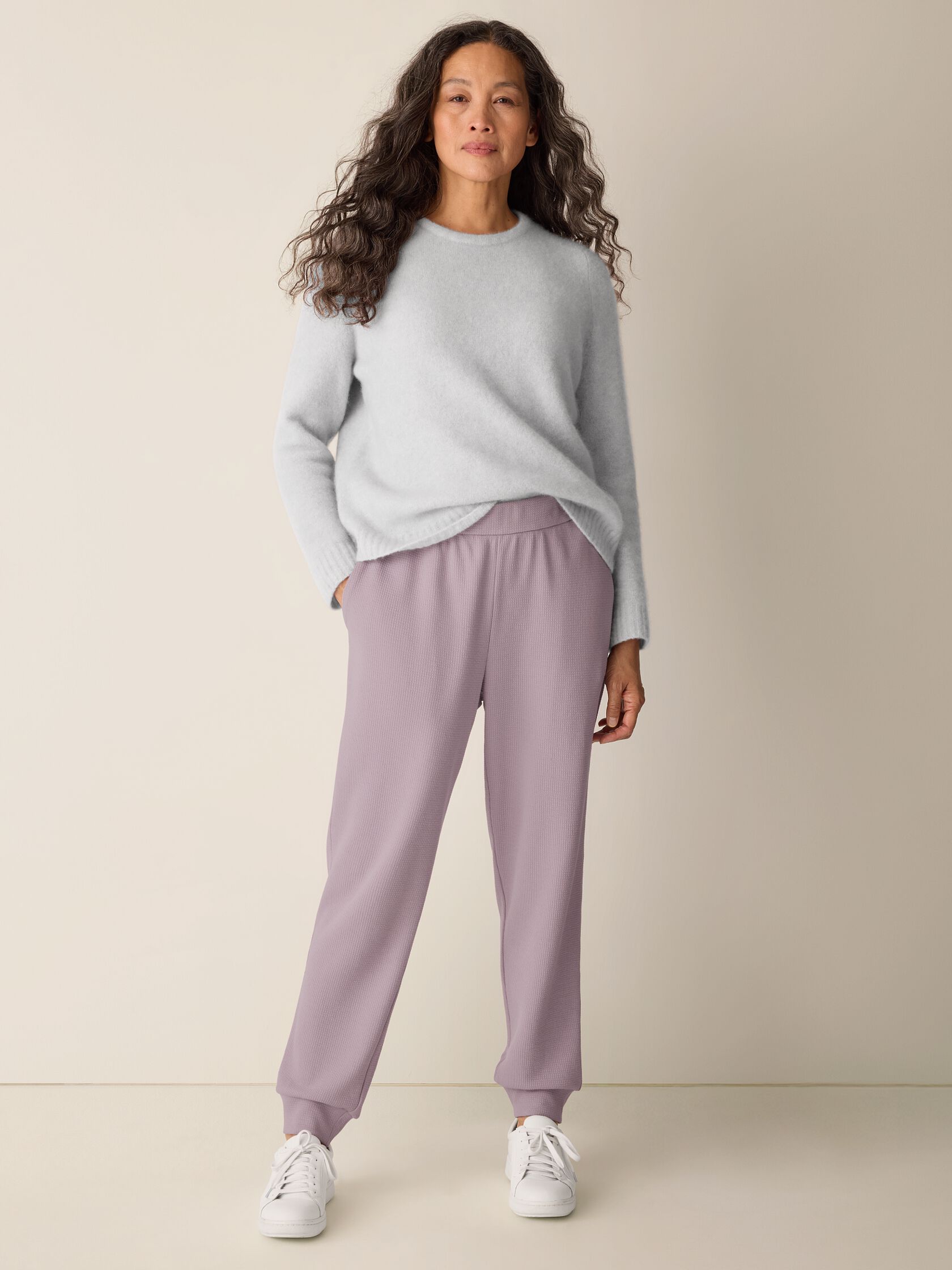 Waffle Cotton Blend Doubleknit Jogger Pant