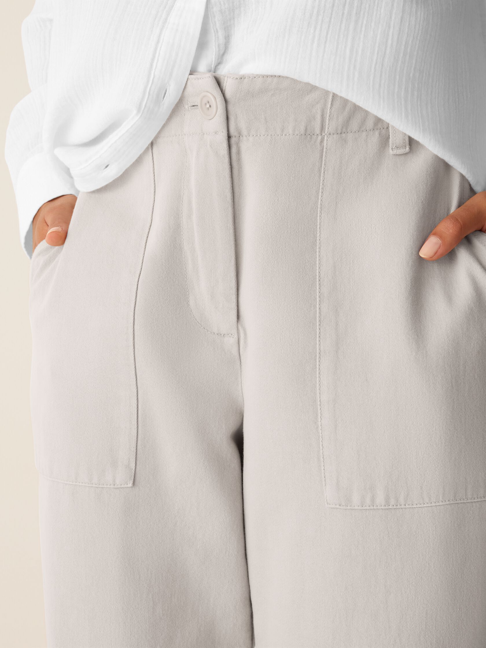 Garment-Dyed Utility Cotton Tapered Pant