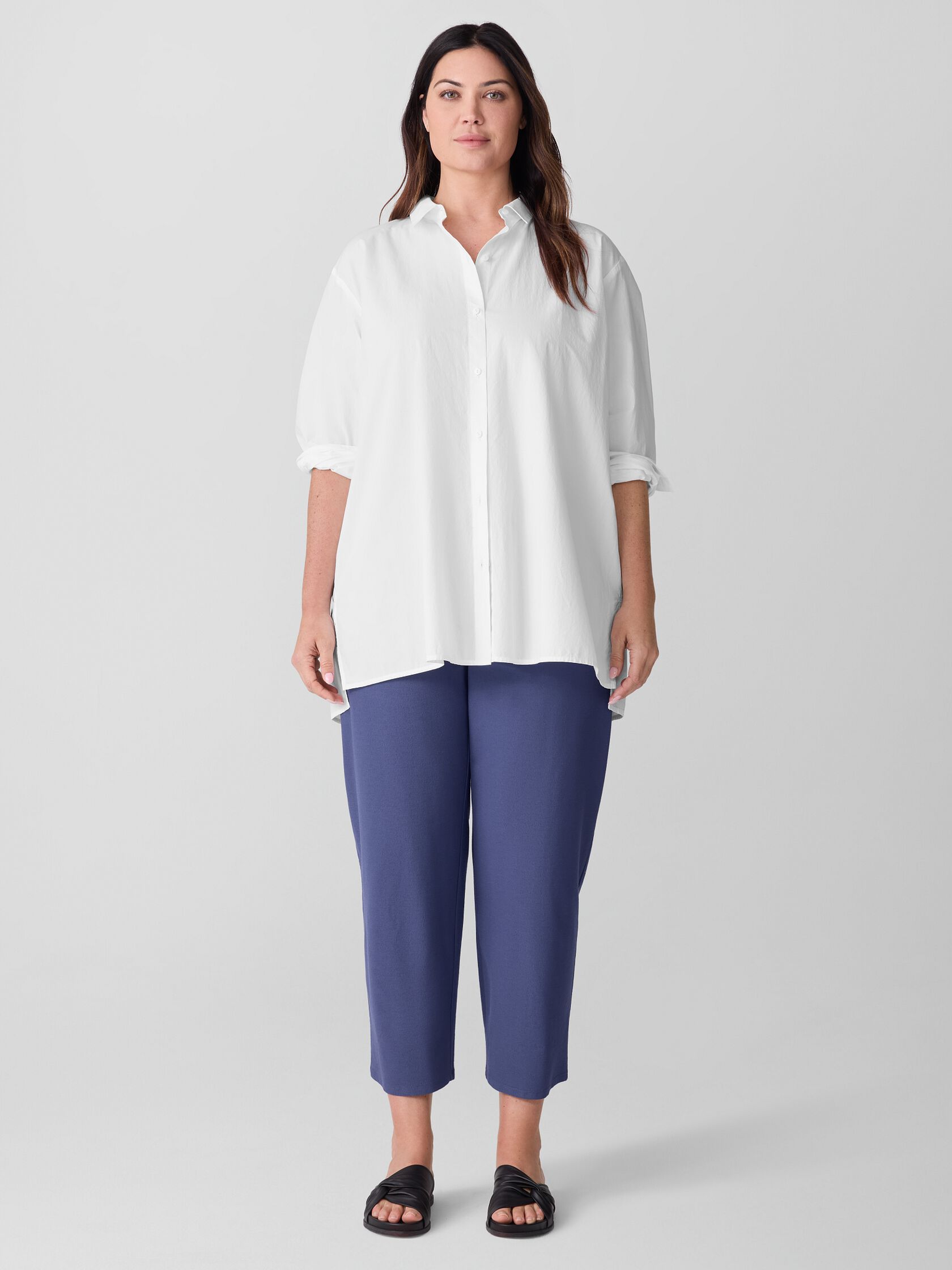 Washable Stretch Crepe Straight Pant