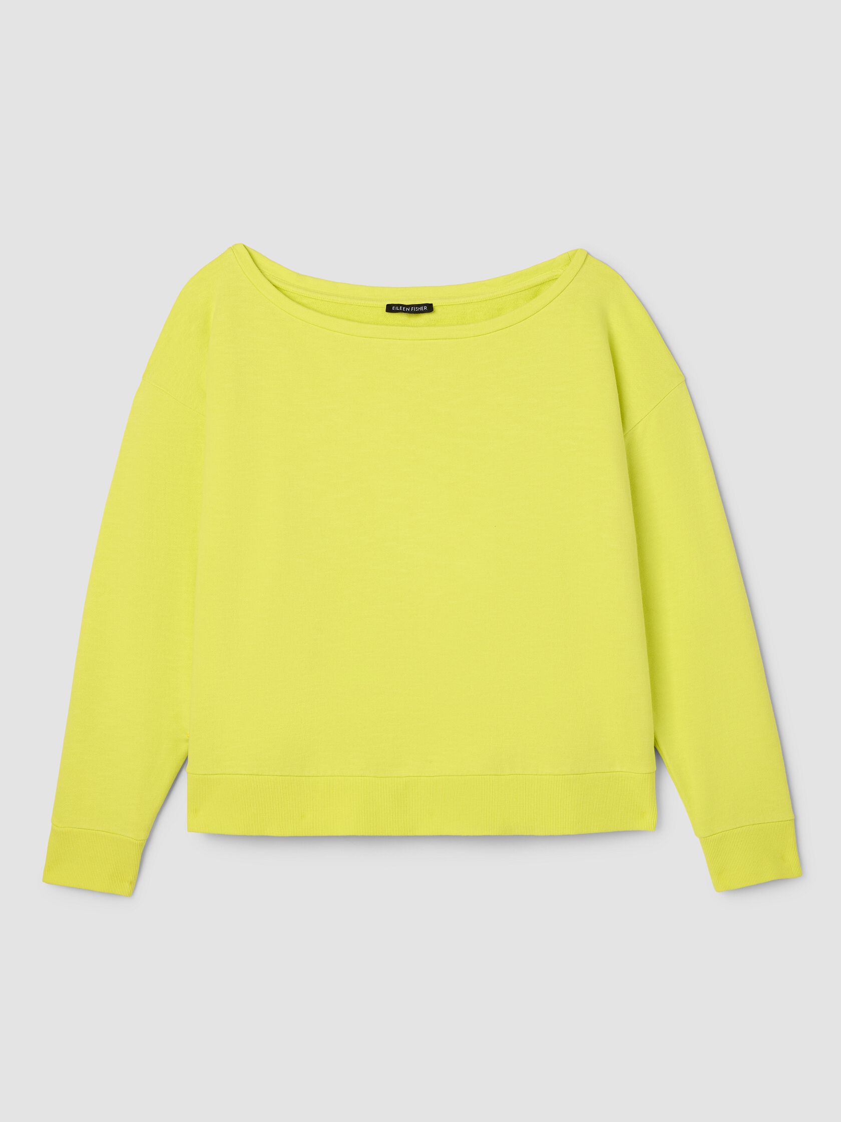 Garment-Dyed Organic Cotton Terry Bateau Neck Top