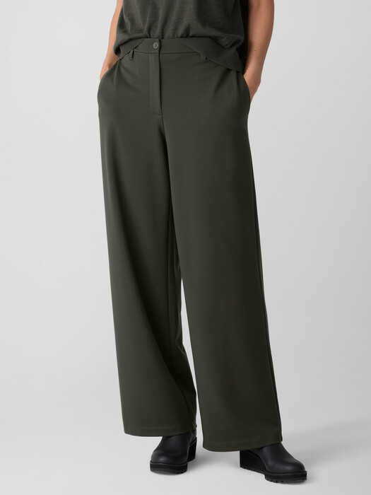 Washable Flex Ponte Wide Trouser Pant