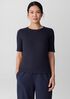 Organic Cotton Stretch Rib Crew Neck Top