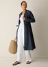 Airy Organic Cotton Twill Band Collar Shirtdress
