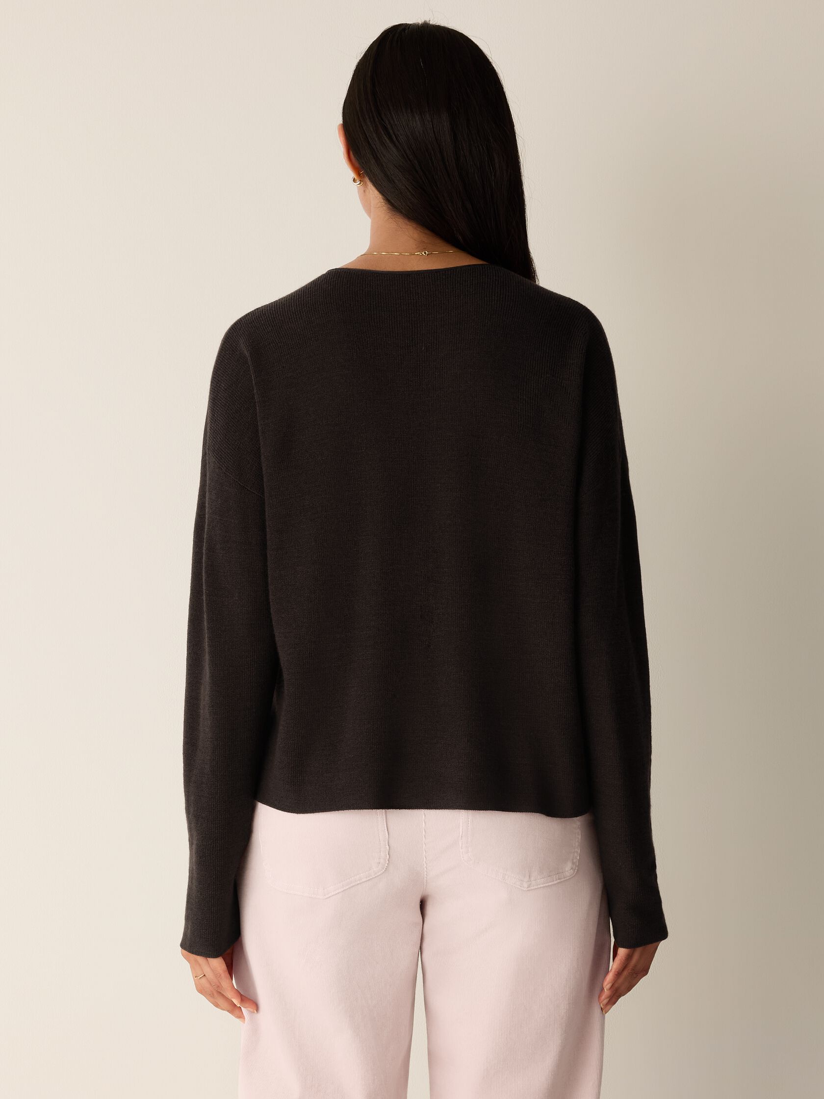 Superfine Merino Crew Neck Top in Regenerative Wool