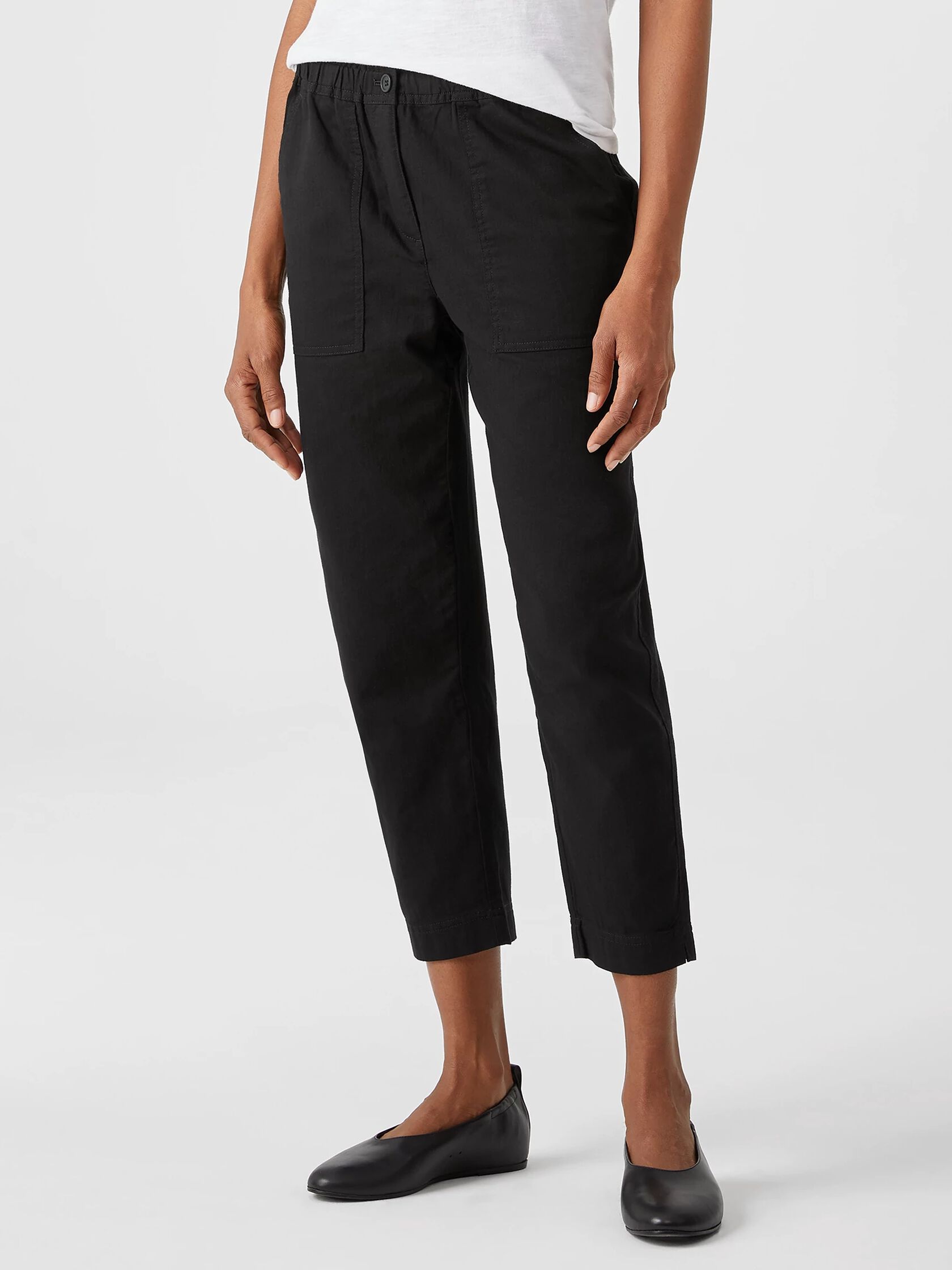 Organic Cotton Twill Tapered Cropped Pant