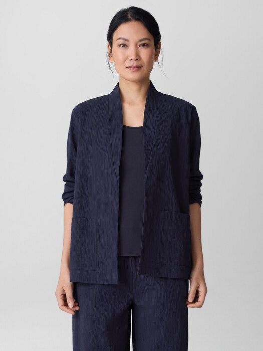 Organic Cotton Pucker High Collar Jacket