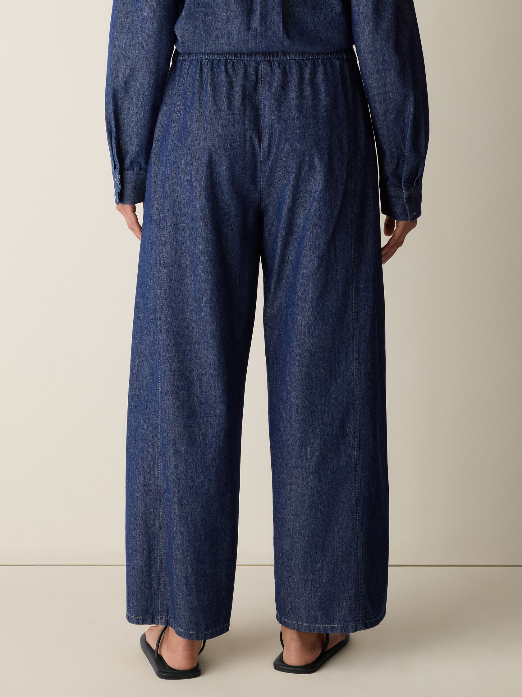 Lightweight Organic Cotton Denim Wide-Leg Pant