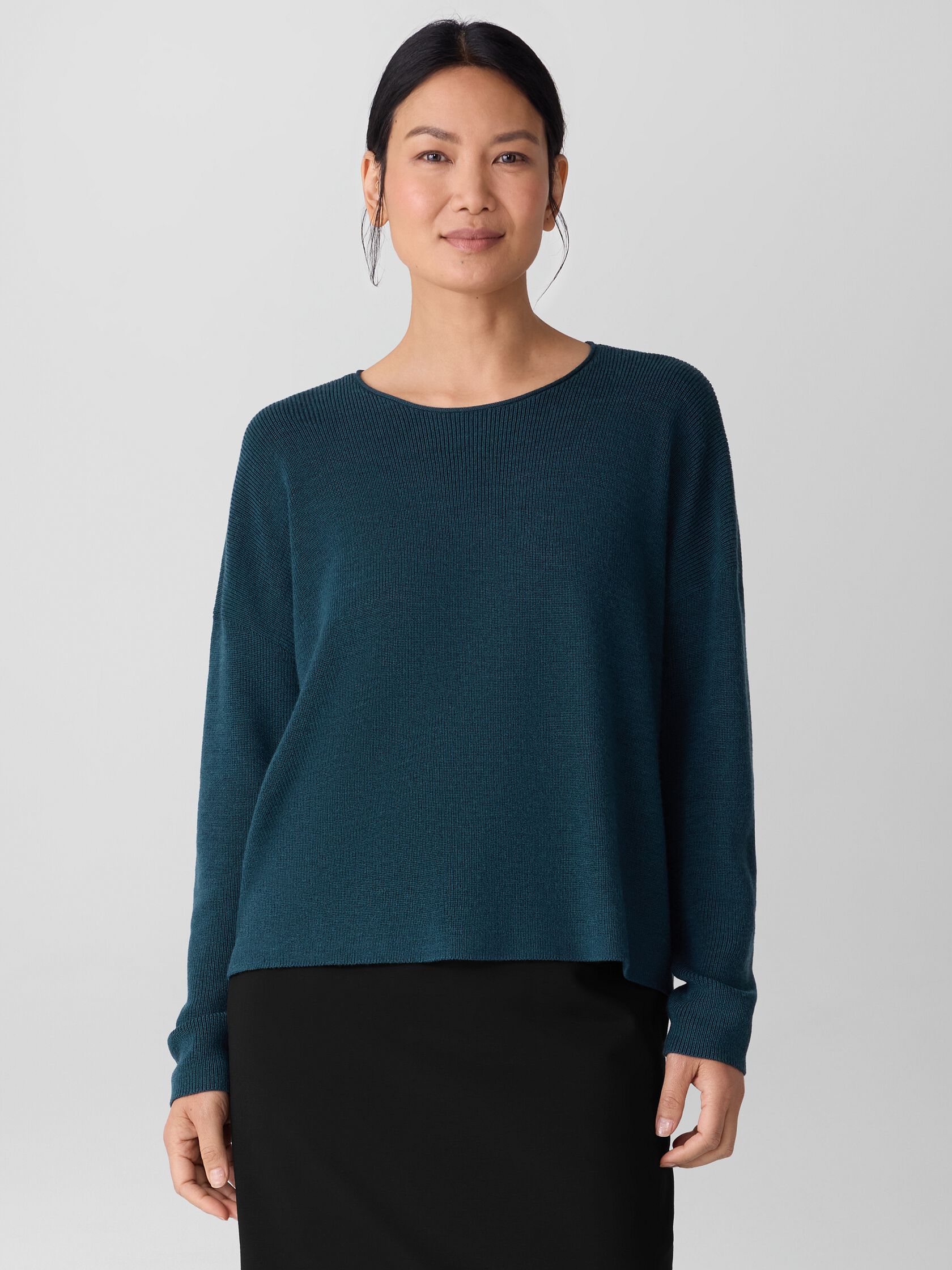 Merino Crew Neck Top in Regenerative Wool