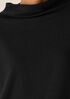 Waffle Cotton Blend Doubleknit Funnel Neck Box-Top