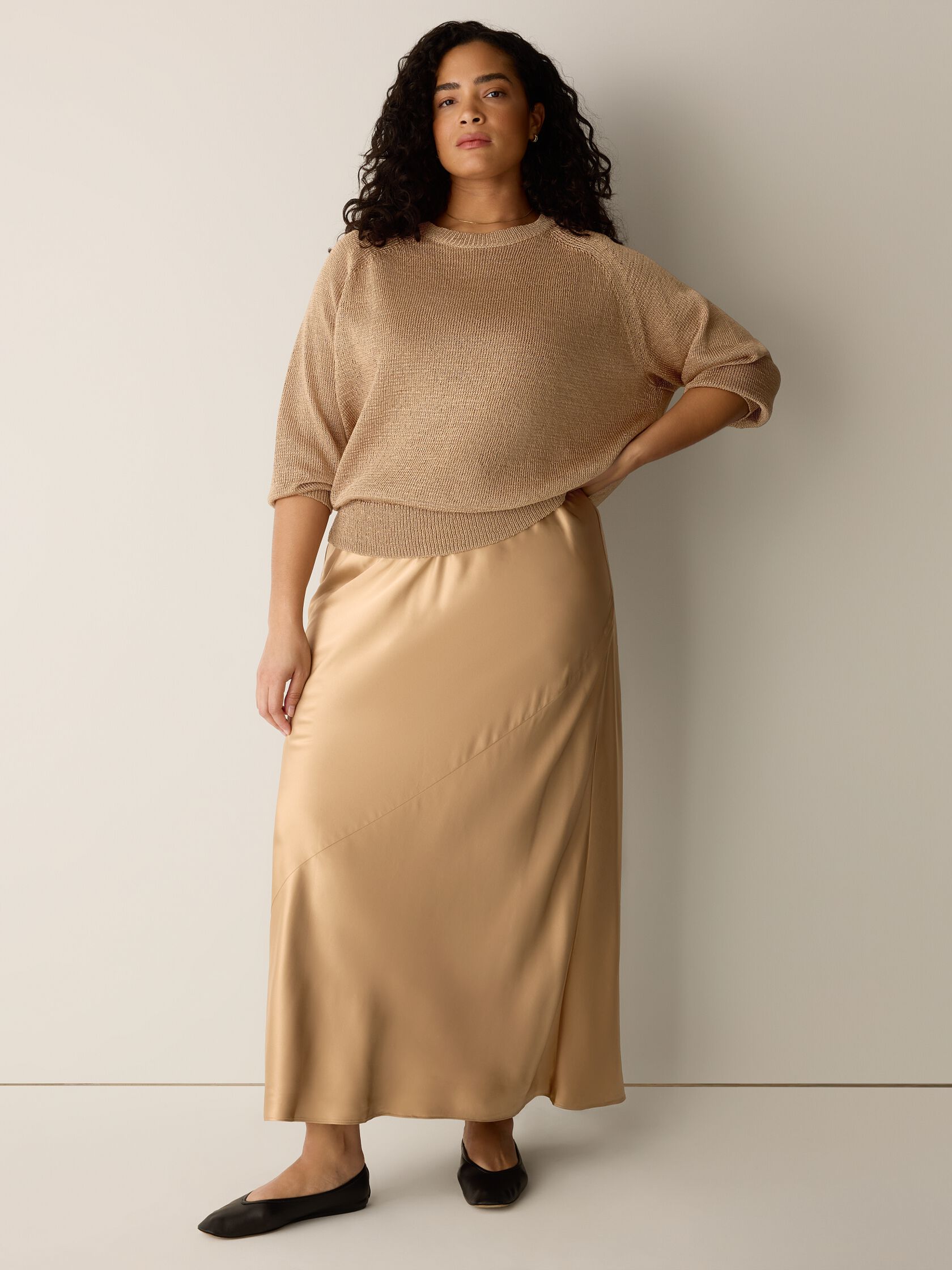Heavyweight Silk Charmeuse Bias Skirt
