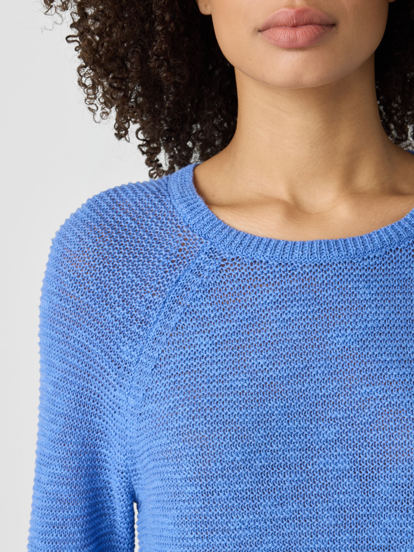 Organic Linen Cotton Slub Crew Neck Top