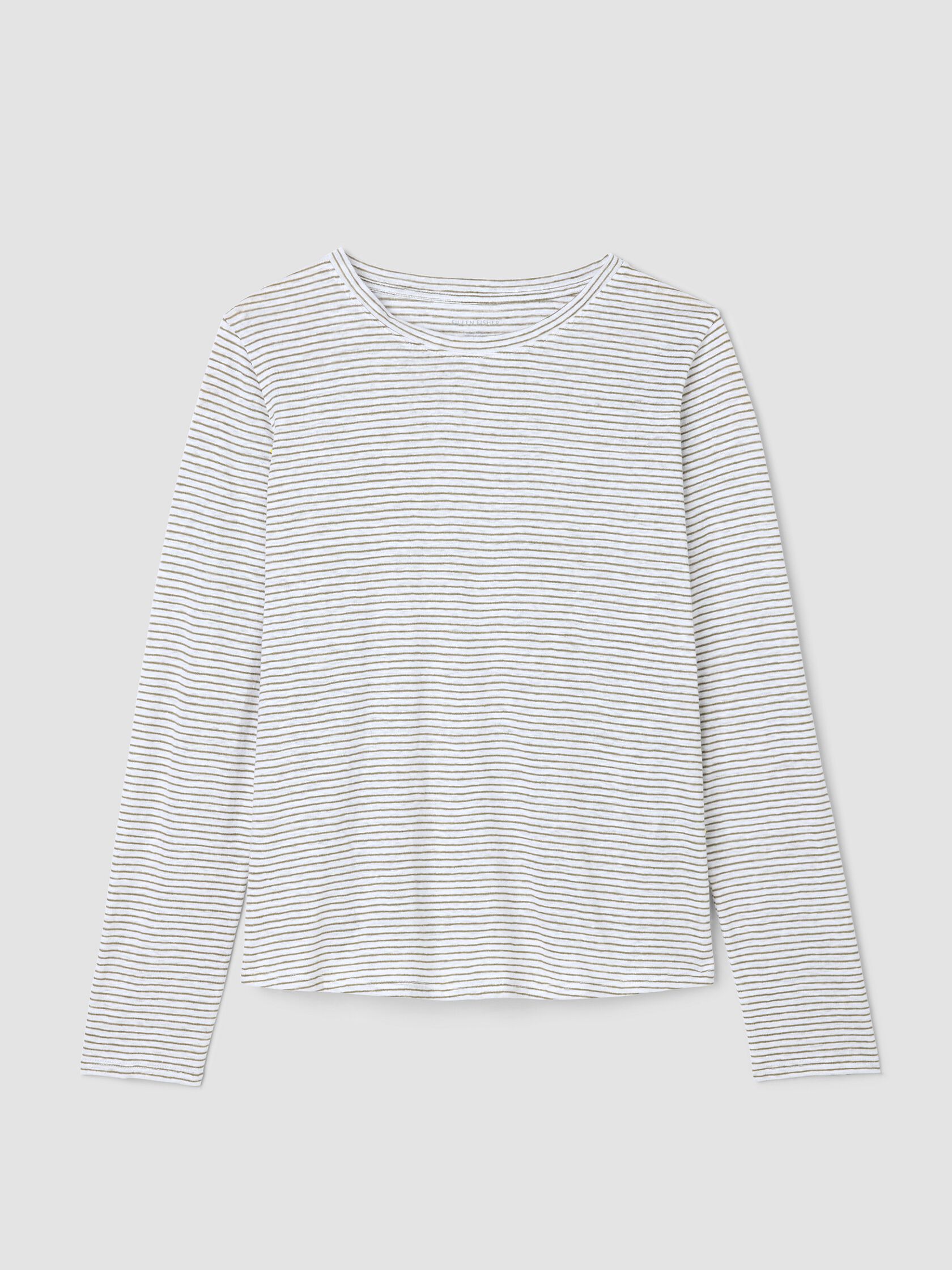 Striped Organic Linen Jersey Long-Sleeve Tee