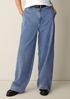 Cotton Stretch Denim Roomy Wide Trouser