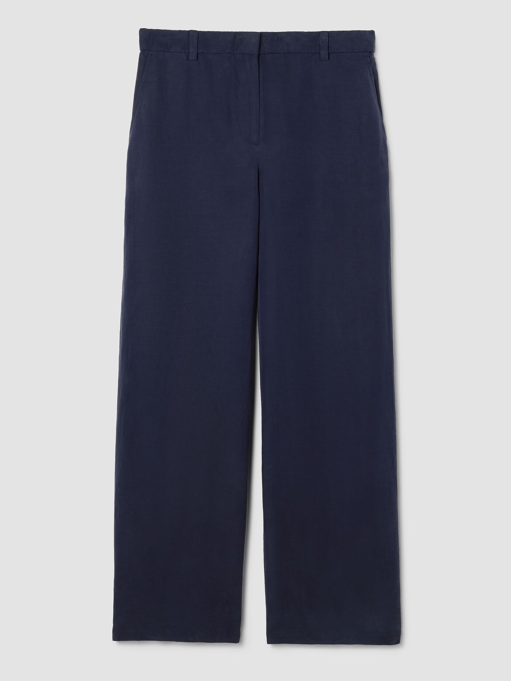 Linen Silk Twill Wide-Leg Trouser