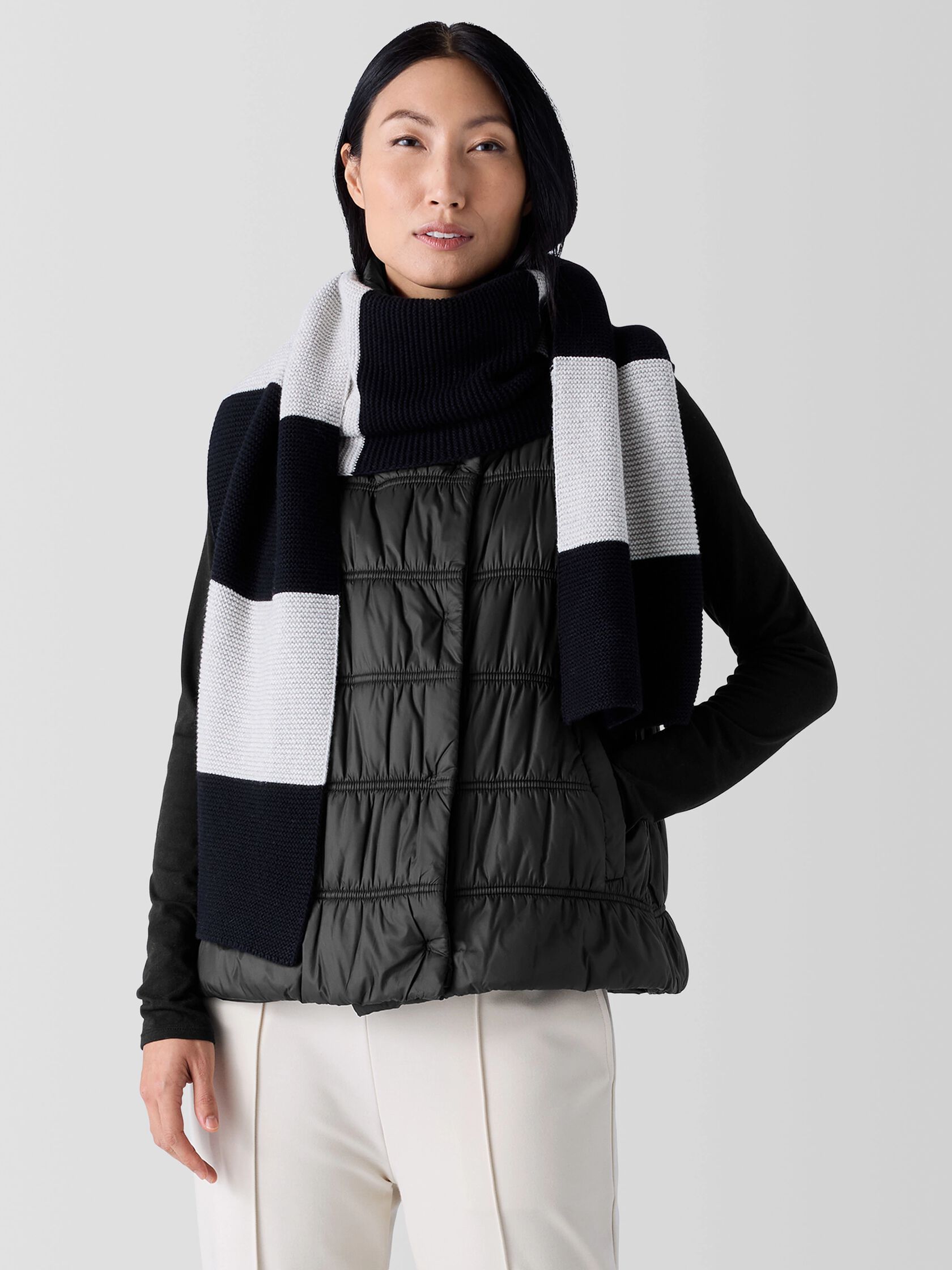 Cotton and Recycled Cashmere Scarf