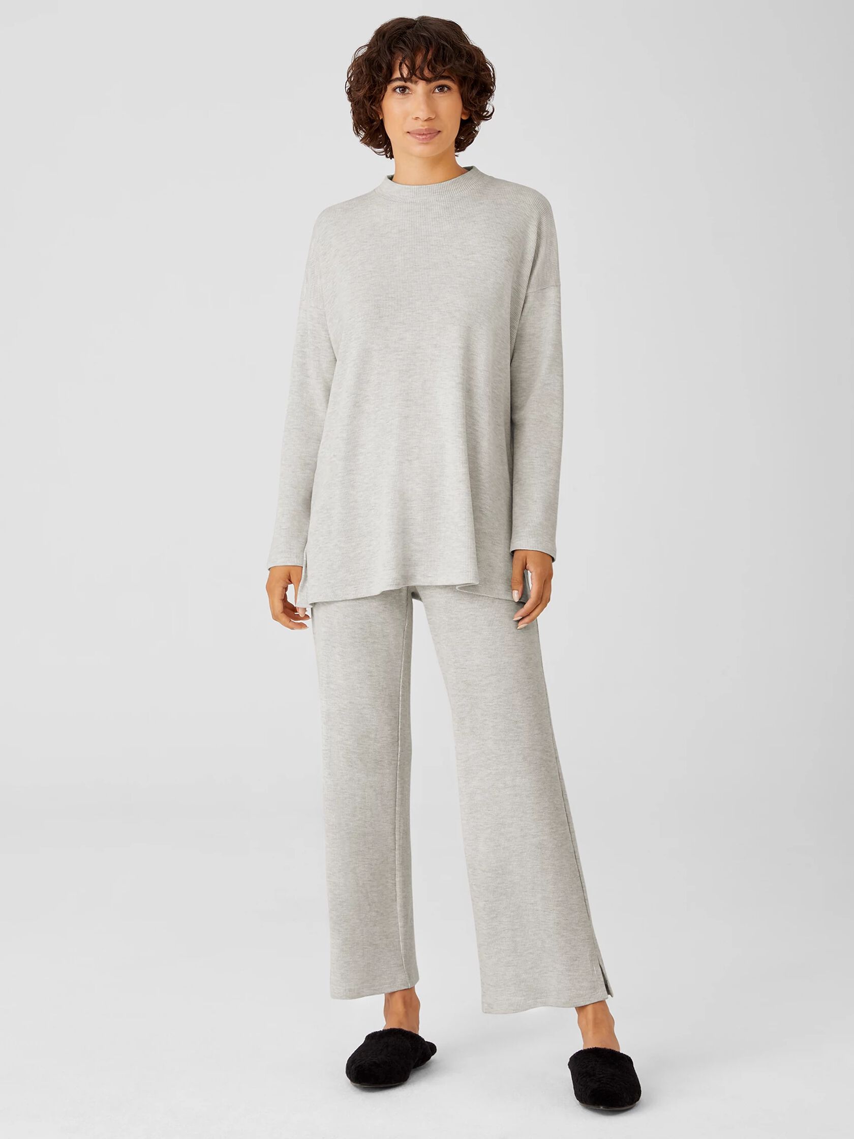 Cozy Waffle Knit Straight Pant