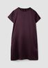 Textured Satin Round Neck Dress