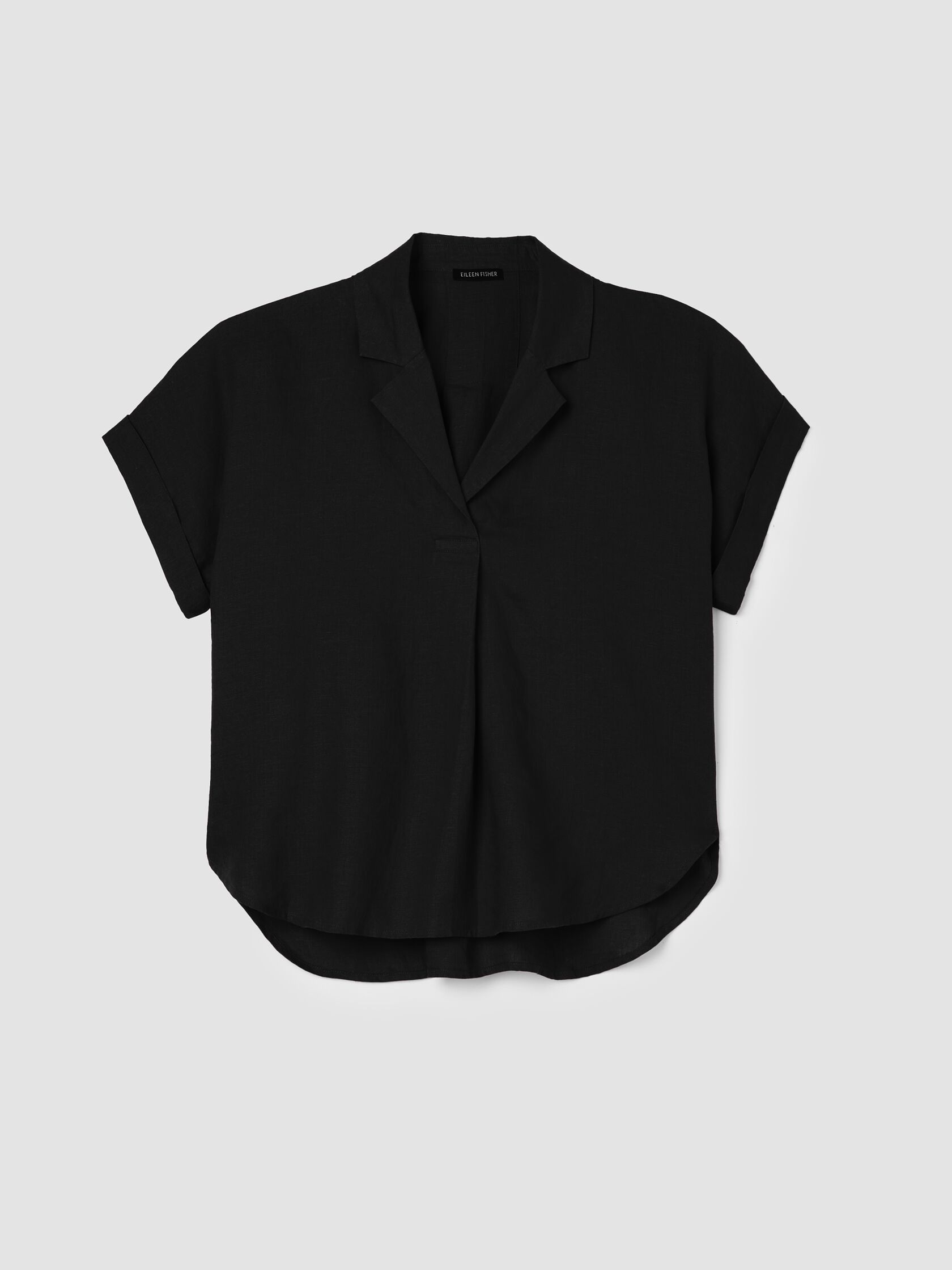 Organic Handkerchief Linen Notch Collar Top