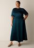 Textured Satin Half-Circle Skirt