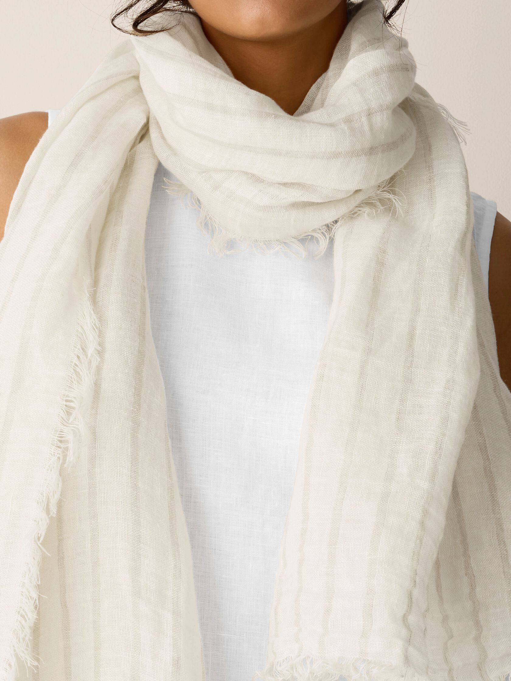 Striped Organic Linen Scarf