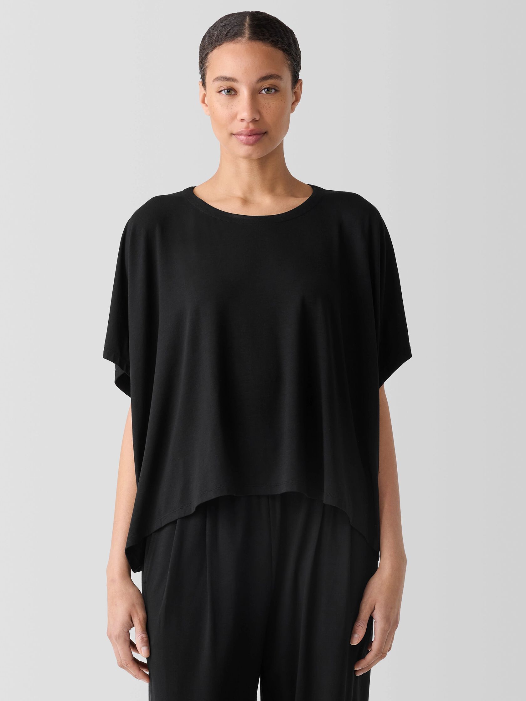 Fine Jersey Crew Neck Box-Top